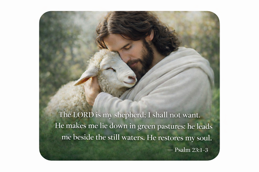 The Lord is my Shepherd Psalms 23 Latex Mousepad 9”x 7”in